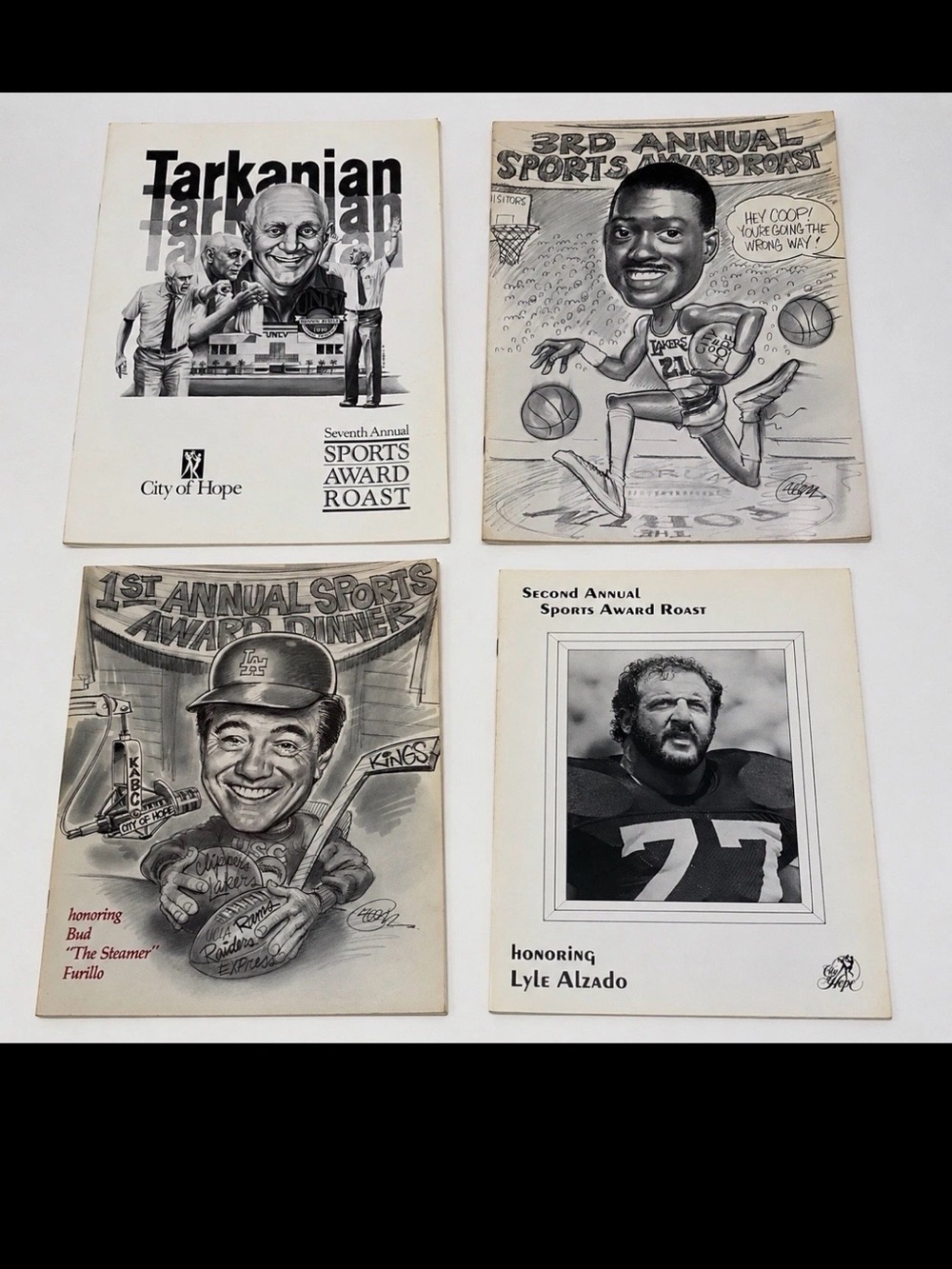 City of Hope Sports Award Roast Program Lot Tarkanian Cooper Alzado Furillo